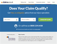 Tablet Screenshot of claims.co.uk